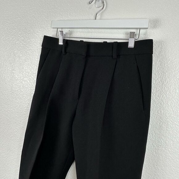3.1 PHILLIP LIM Pants Women Size 4 Black Perforated Leg Pleated Tuxedo Trouser - Picture 5 of 10